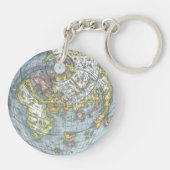 ヴィンテージハート型アンティークワールドマップピーターピア キーホルダー (裏面)