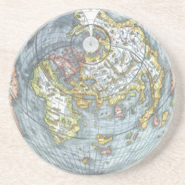 ヴィンテージハート型アンティークワールドマップピーターピア コースター