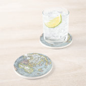 ヴィンテージハート型アンティークワールドマップピーターピア コースター (側面)