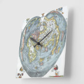 ヴィンテージハート型アンティークワールドマップピーターピア スクエア壁時計 (傾斜)