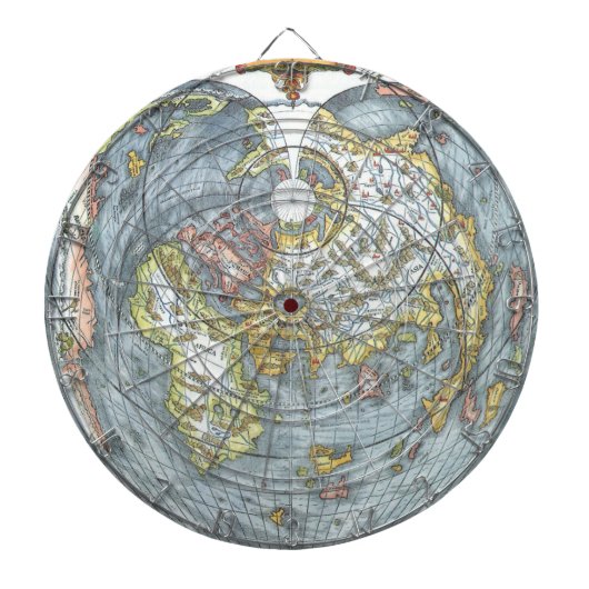 ヴィンテージハート型アンティークワールドマップピーターピア ダーツボード (正面)