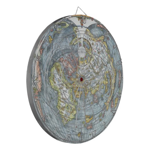 ヴィンテージハート型アンティークワールドマップピーターピア ダーツボード (正面左)