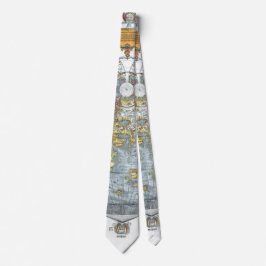 ヴィンテージハート型アンティークワールドマップピーターピア ネクタイ