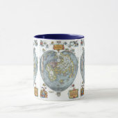 ヴィンテージハート型アンティークワールドマップピーターピア マグカップ (中央)