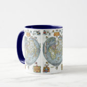 ヴィンテージハート型アンティークワールドマップピーターピア マグカップ (正面左)