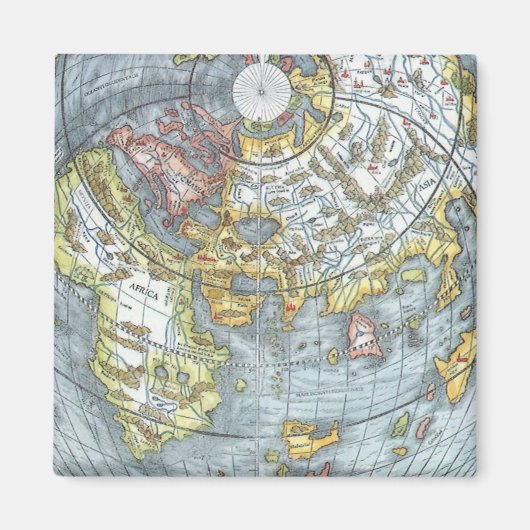 ヴィンテージハート型アンティークワールドマップピーターピア マグネット (正面)