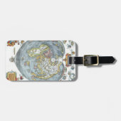 ヴィンテージハート型アンティークワールドマップピーターピア ラゲッジタグ (正面横)