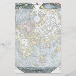 ヴィンテージハート型アンティークワールドマップピーターピア 便箋