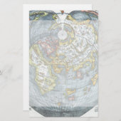 ヴィンテージハート型アンティークワールドマップピーターピア 便箋 (正面/裏面)