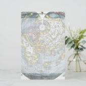 ヴィンテージハート型アンティークワールドマップピーターピア 便箋 (スタンド正面)