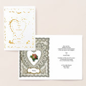 ヴィンテージハート型レーステンプレート 箔カード (ディスプレー)