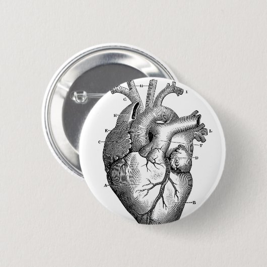 ヴィンテージハート構造 |カスタマイズ可能 缶バッジ (正面&裏面)