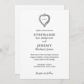 ヴィンテージハート白黒招待状 招待状 (正面/裏面)