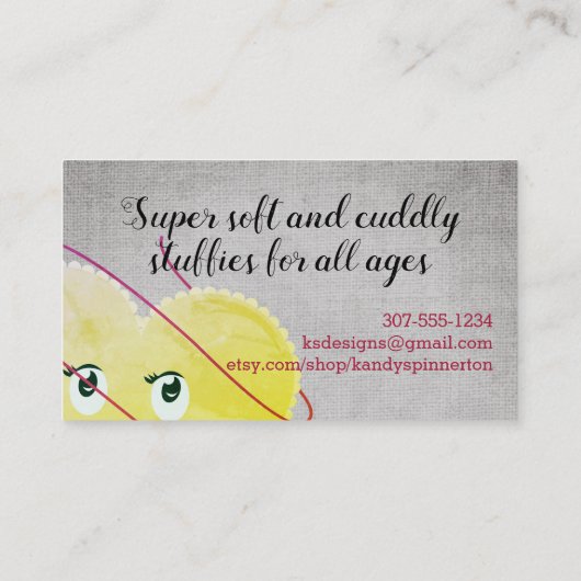 ヴィンテージハート糸編み物かじり名刺 名刺 (裏面)