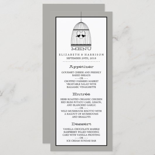 ヴィンテージハート結婚のメニュー メニュー (正面/裏面)