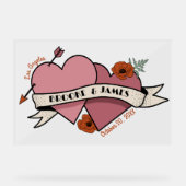 ヴィンテージハート結婚歓迎 アクリルサイン (正面)