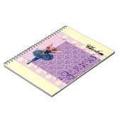 ヴィンテージハート花妖精バレリーナ青いピンク ノートブック (左側)