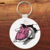 ヴィンテージハート貫通亀裂 キーホルダー (正面)