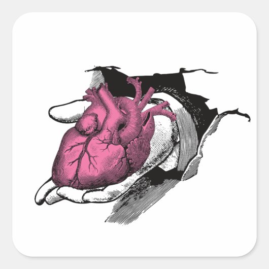 ヴィンテージハート貫通亀裂 スクエアシール (正面)