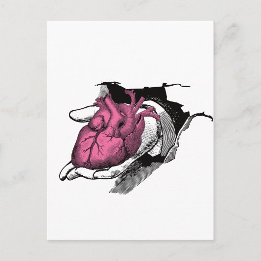 ヴィンテージハート貫通亀裂 ポストカード (正面)