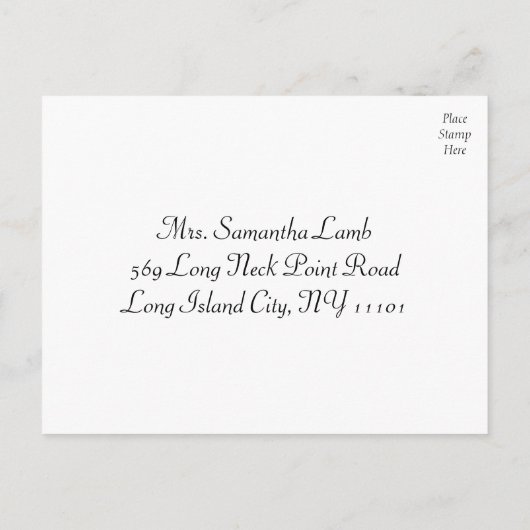 ヴィンテージハート金ゴールドとブラックRSVP結婚の応答 インビテーションポストカード (裏面)