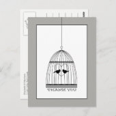 ヴィンテージハート鳥かごウェディング感謝祭 ポストカード (正面/裏面)