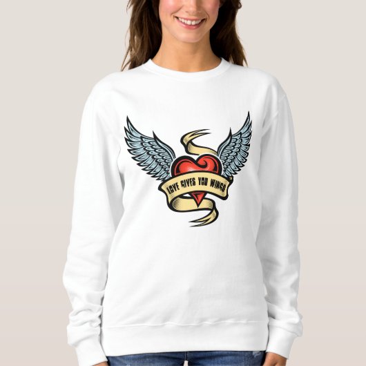 ヴィンテージハート(翼あり) スウェットシャツ (正面)