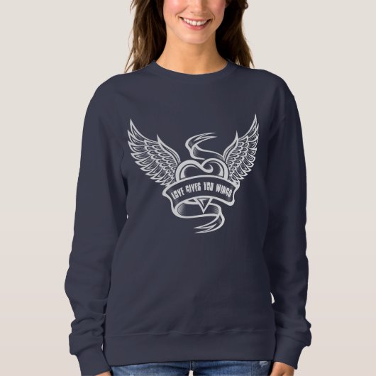 ヴィンテージハート(翼あり) スウェットシャツ (正面)