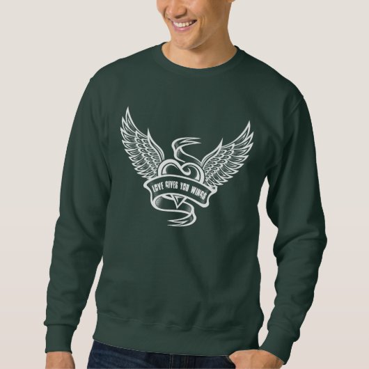 ヴィンテージハート（翼あり） スウェットシャツ (正面)