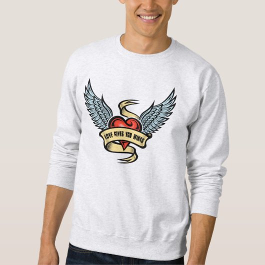 ヴィンテージハート（翼あり） スウェットシャツ (正面)