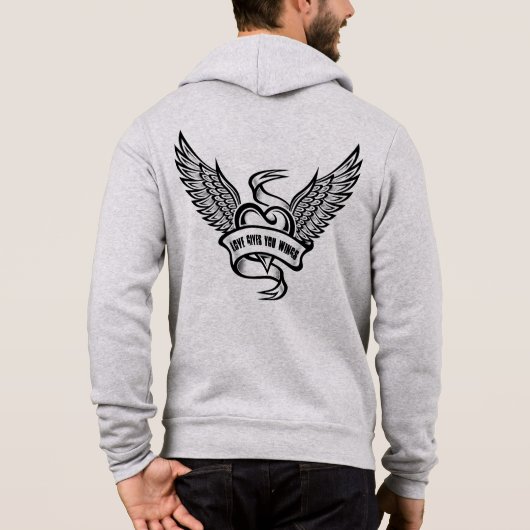 ヴィンテージハート（翼あり） パーカ (裏面)