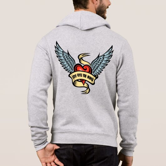 ヴィンテージハート（翼あり） パーカ (裏面)