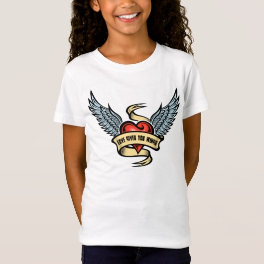 ヴィンテージハート（翼あり） Tシャツ (正面)