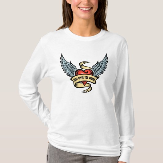 ヴィンテージハート（翼あり） Tシャツ (正面)