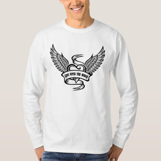 ヴィンテージハート（翼あり） Tシャツ (正面)