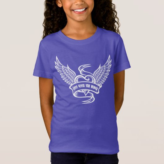 ヴィンテージハート（翼あり） Tシャツ (正面)