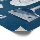 ヴィンテージハードウェアのポスターフック – ハンドルの青写真 ポスター (角)