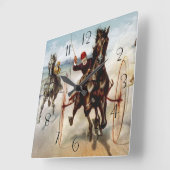 ヴィンテージハーネスレース スクエア壁時計 (傾斜)