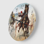 ヴィンテージハーネスレース ラージ壁時計 (傾斜)