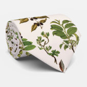 ヴィンテージハーバリウムグリーン植物パターン ネクタイ (ロール)