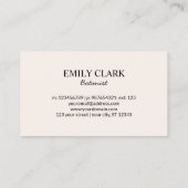 ヴィンテージハーバリウムグリーン葉プラントビジネスカード コーリングカード (裏面)