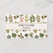 ヴィンテージハーバリウムグリーン葉プラントビジネスカード コーリングカード (正面)