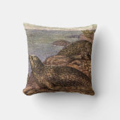 ヴィンテージハーバーシール、海洋生物海動物 クッション (正面)