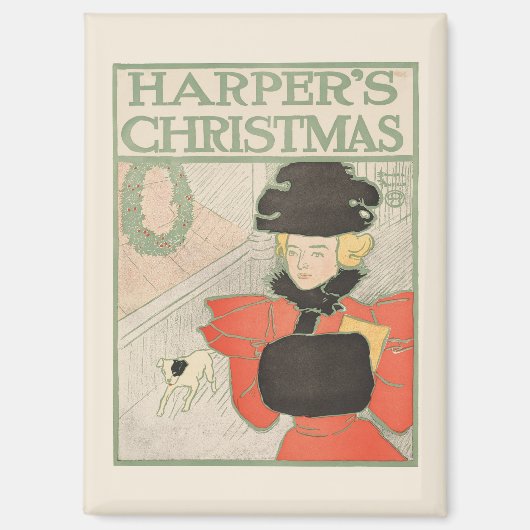 ヴィンテージハーパーのクリスマス1896 マグネット (正面)