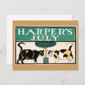 ヴィンテージハーパーの7月キャッツbyエドワード・ペンフィールド ポストカード (正面/裏面)