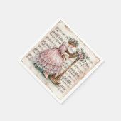 ヴィンテージハーピストの楽譜 スタンダードカクテルナプキン (角)