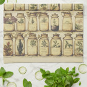 ヴィンテージハーブデザイン キッチンタオル (折り畳み)