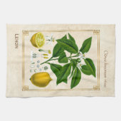 ヴィンテージハーブプラントレモンフルーツ植物芸術 キッチンタオル (横)