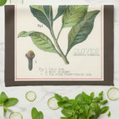 ヴィンテージハーブ香辛料、クローブ植物 キッチンタオル (折り畳み)