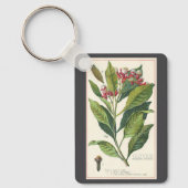 ヴィンテージハーブ香辛料、クローブ植物 キーホルダー (正面)